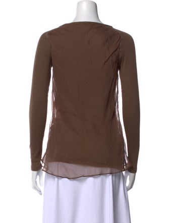 Brunello Cucinelli Bateau Neckline Long Sleeve Top