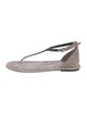 Brunello Cucinelli Monili Leather T-Strap Sandals
