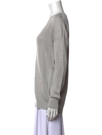 Brunello Cucinelli Linen V-Neck Sweatshirt