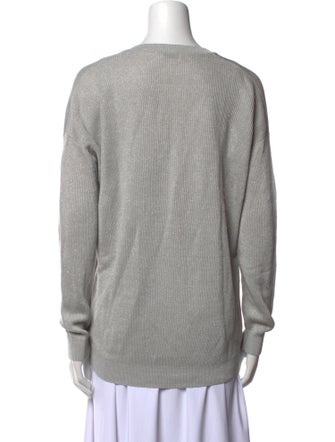 Brunello Cucinelli Linen V-Neck Sweatshirt