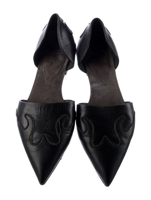Brunello Cucinelli Monili Leather D'Orsay Flats