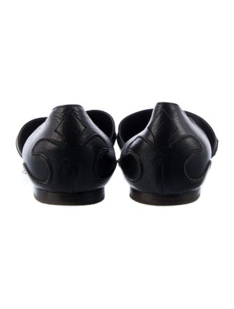 Brunello Cucinelli Monili Leather D'Orsay Flats