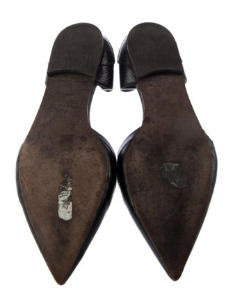 Brunello Cucinelli Monili Leather D'Orsay Flats