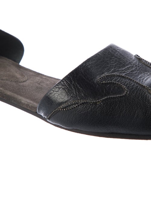 Brunello Cucinelli Monili Leather D'Orsay Flats