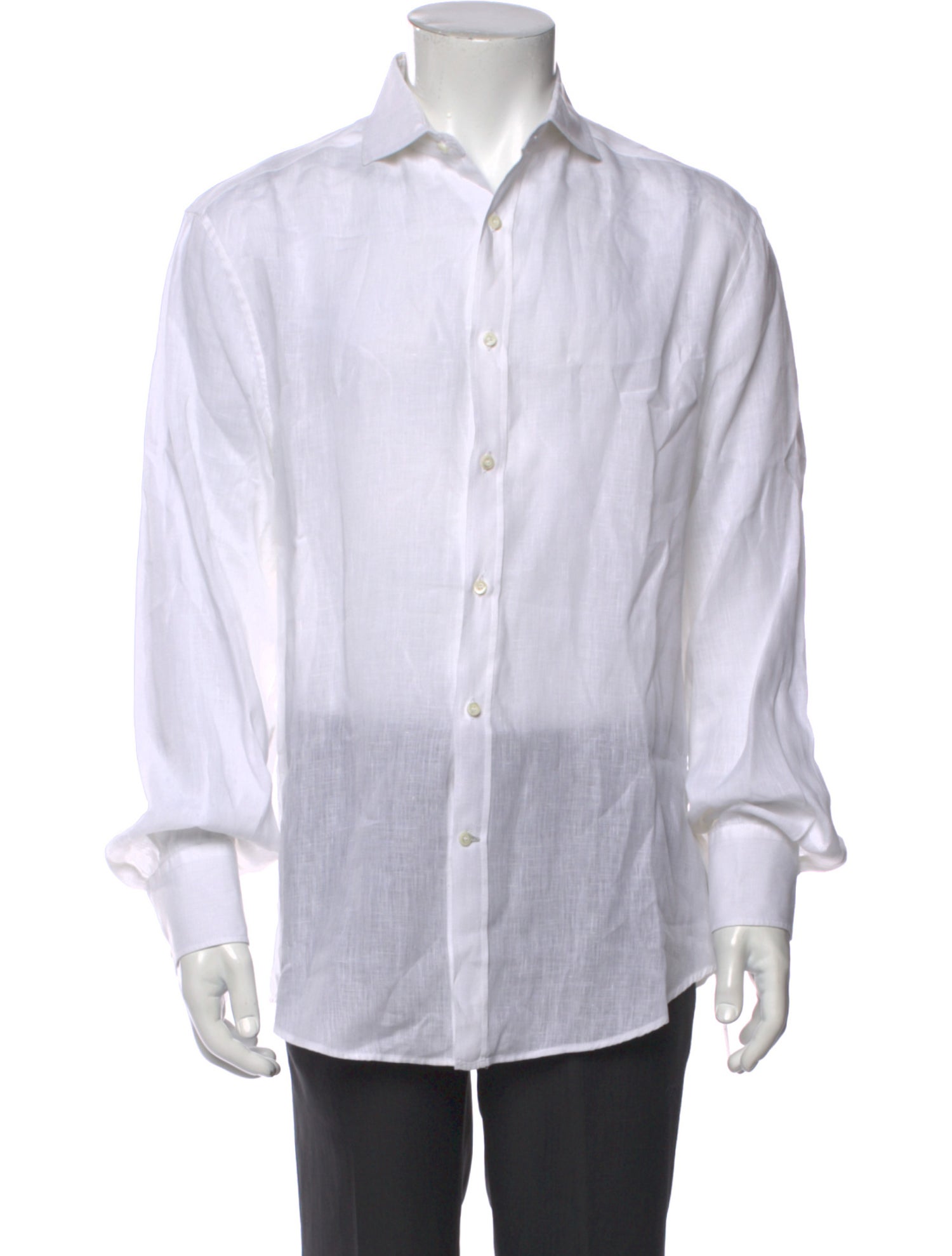 Brunello Cucinelli Linen Long Sleeve Dress Shirt
