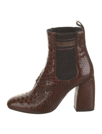 Brunello Cucinelli Snakeskin Lace-Up Boots