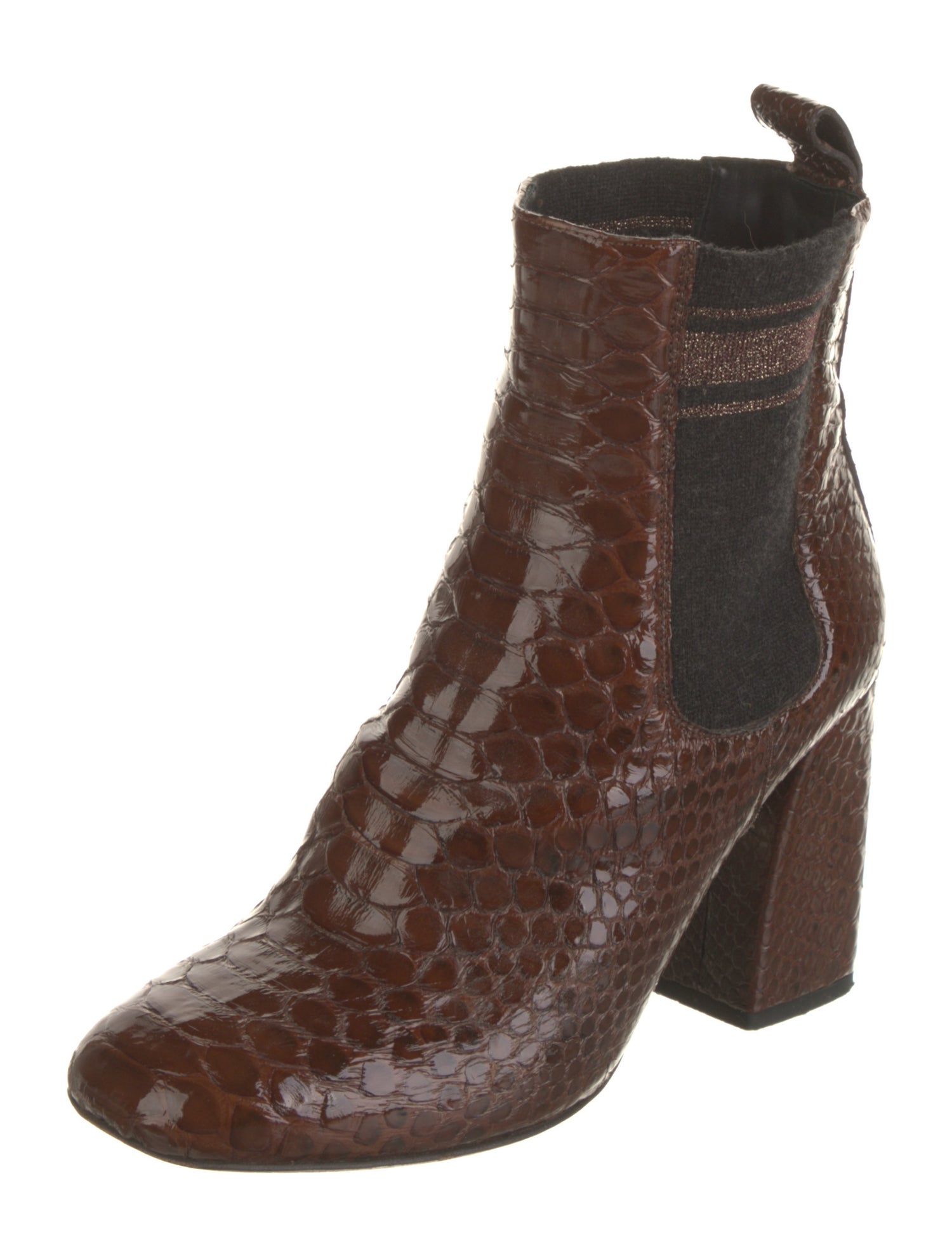 Brunello Cucinelli Snakeskin Lace-Up Boots