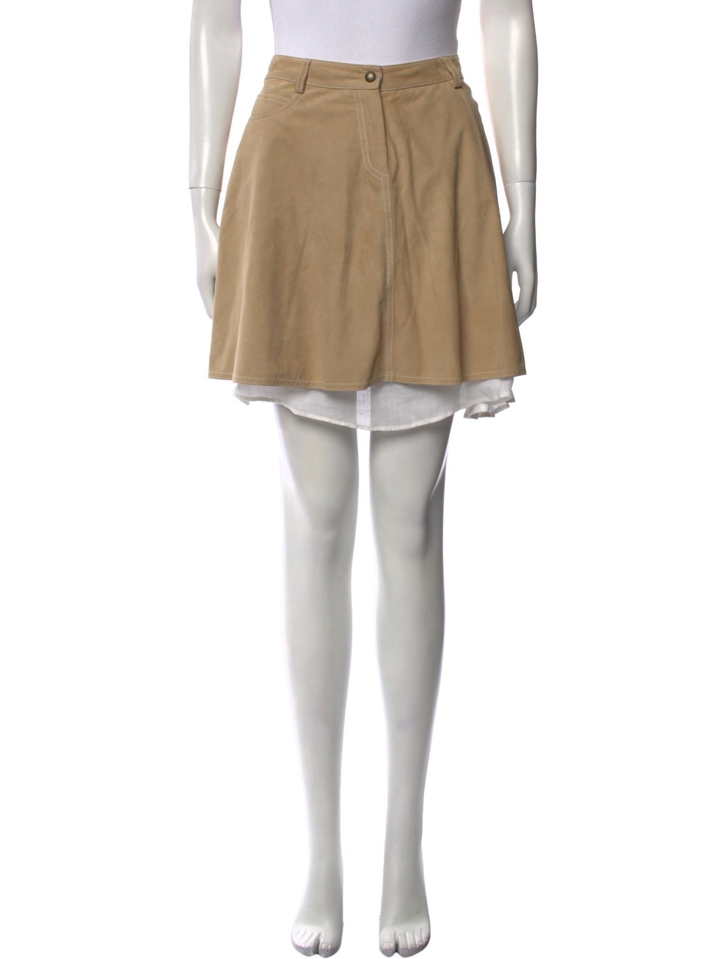 Brunello Cucinelli Leather Mini Skirt
