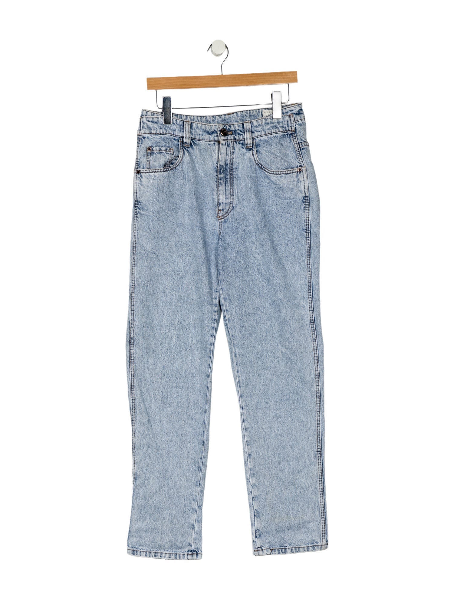 Brunello Cucinelli High-Rise Straight Leg Jeans
