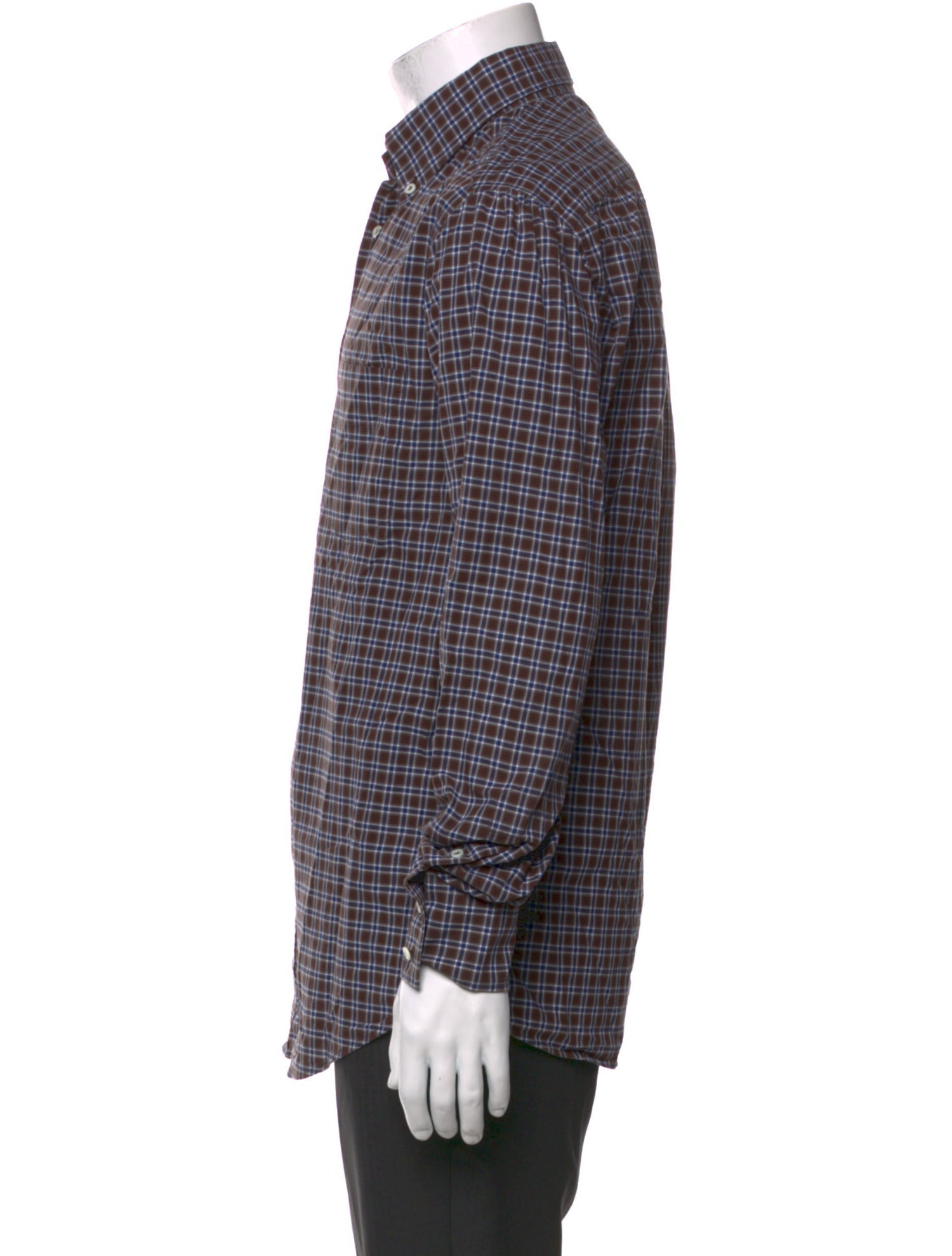 Brunello Cucinelli Plaid Print Long Sleeve Shirt