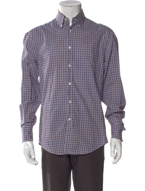 Brunello Cucinelli Plaid Print Long Sleeve Dress Shirt
