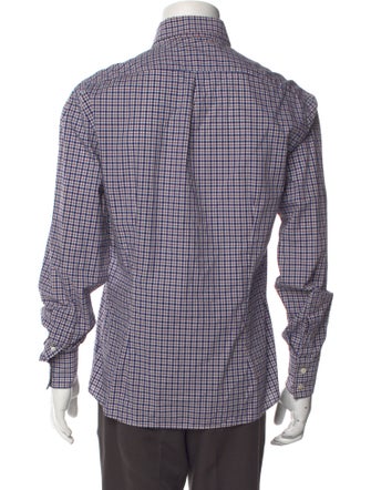 Brunello Cucinelli Plaid Print Long Sleeve Dress Shirt