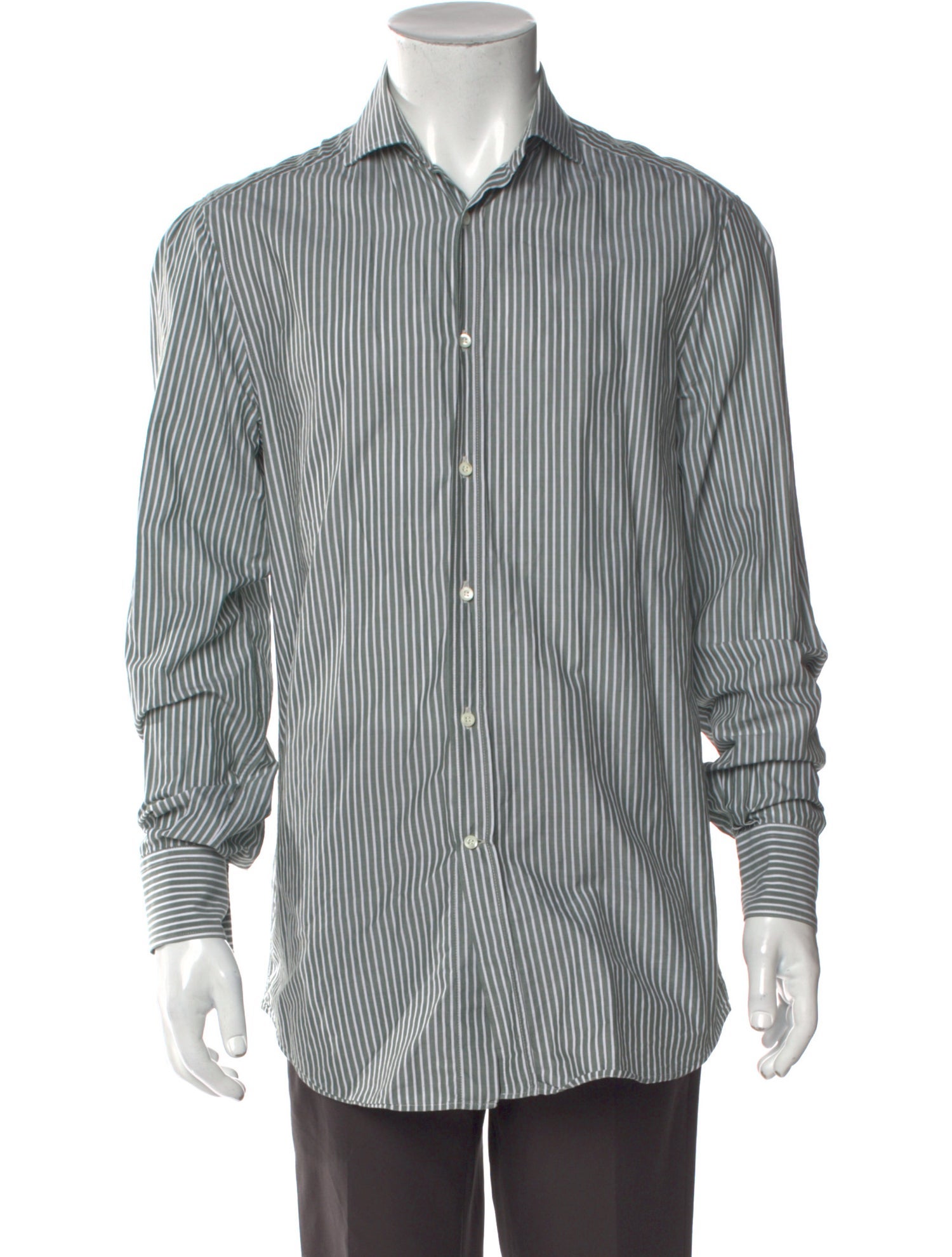 Brunello Cucinelli Striped Long Sleeve Dress Shirt