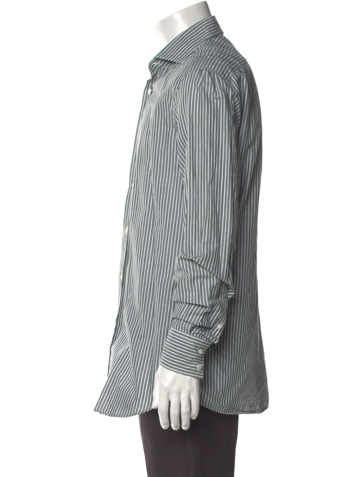 Brunello Cucinelli Striped Long Sleeve Dress Shirt