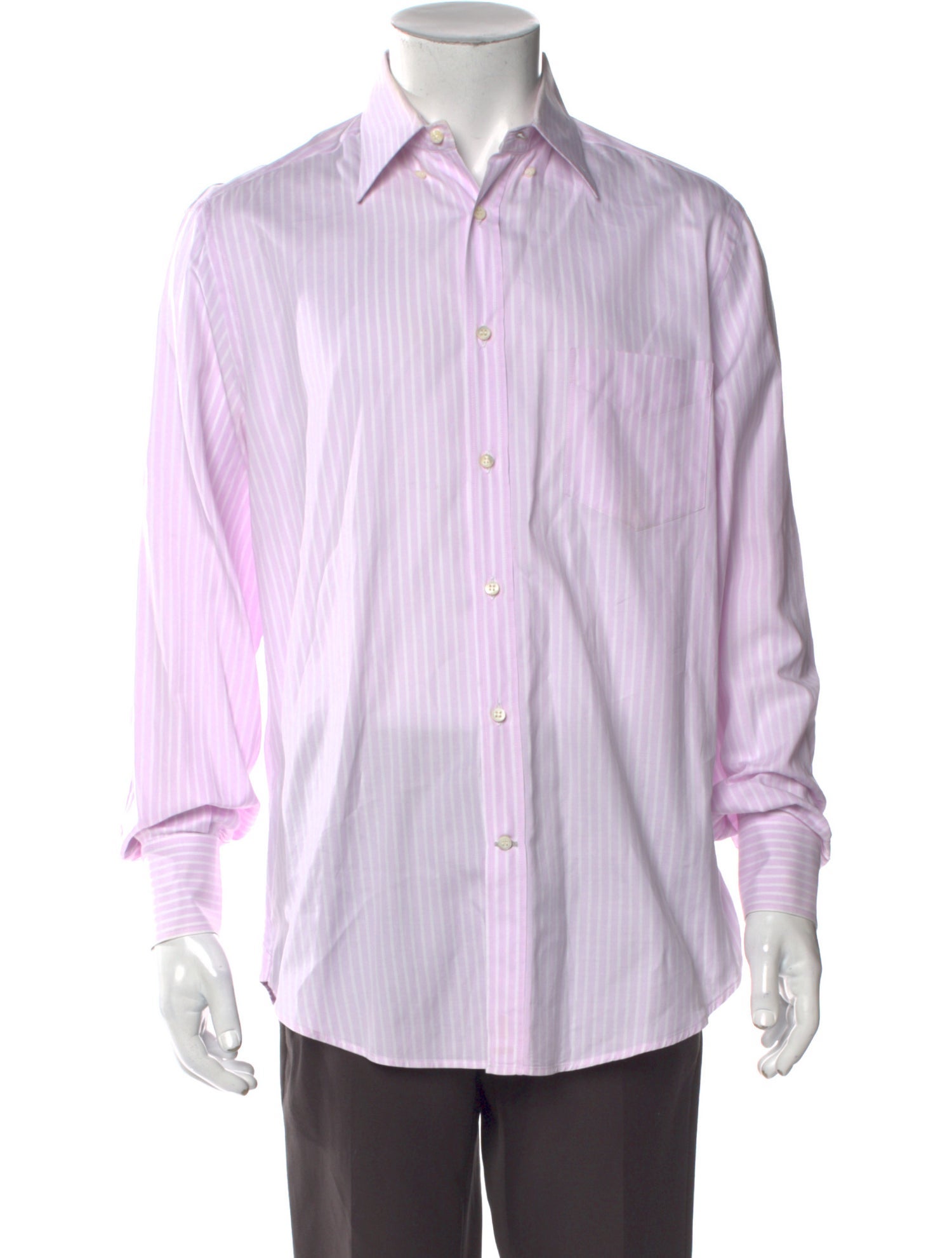 Brunello Cucinelli Striped Long Sleeve Dress Shirt