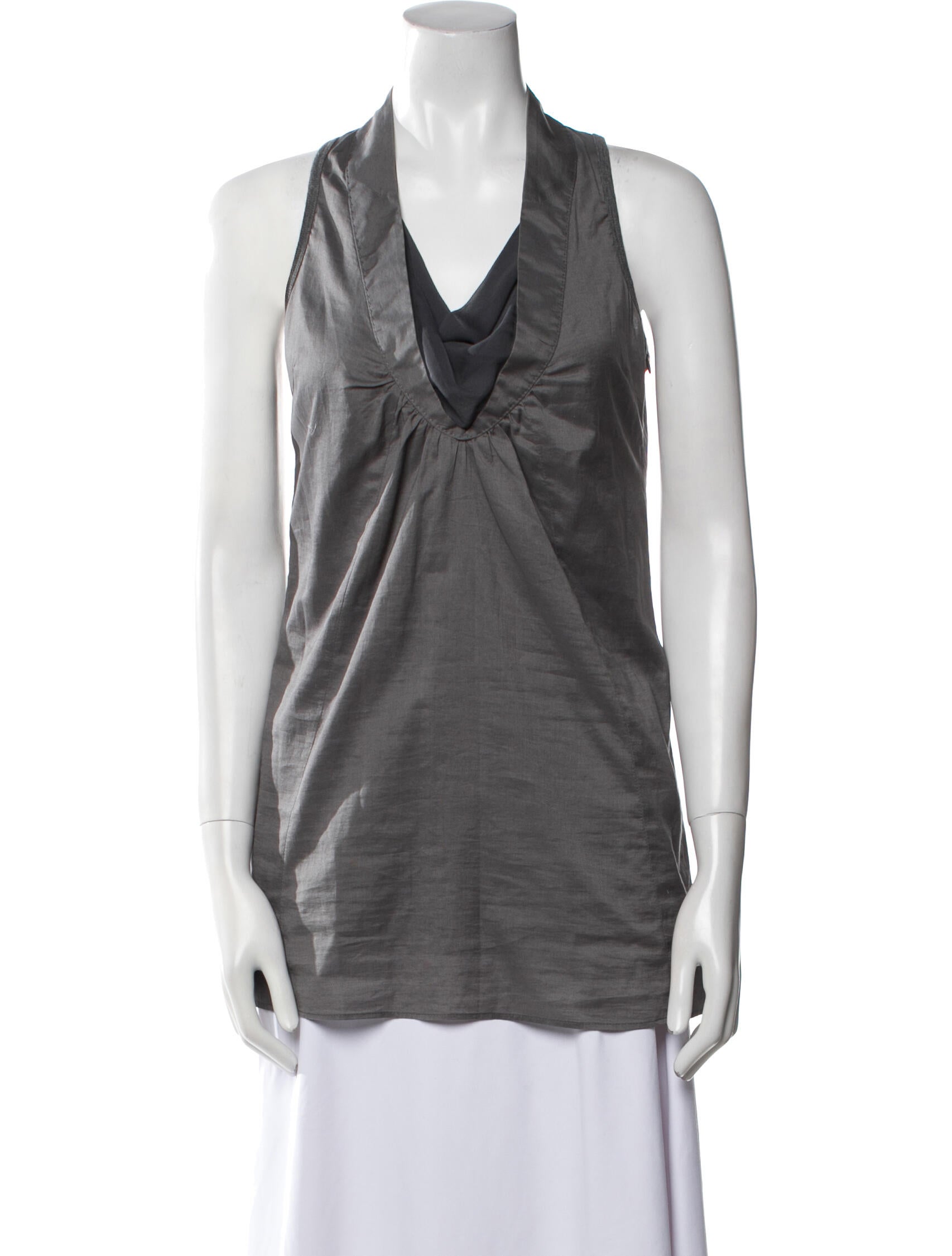 Brunello Cucinelli Cowl Neck Sleeveless Top