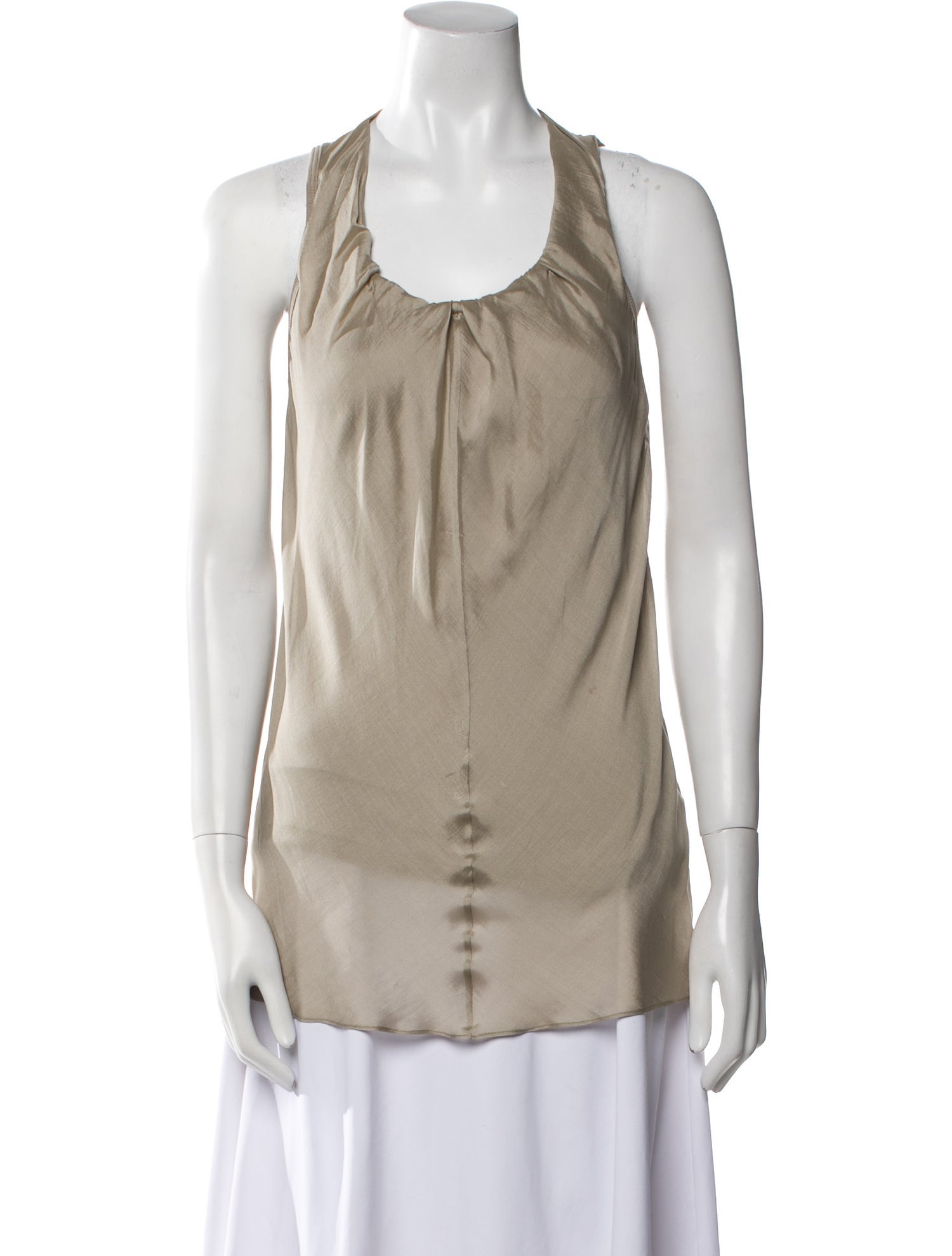 Brunello Cucinelli Silk Scoop Neck Top