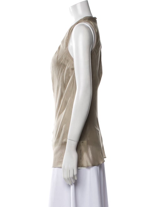 Brunello Cucinelli Silk Scoop Neck Top