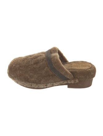 Brunello Cucinelli Monili Shearling Mules