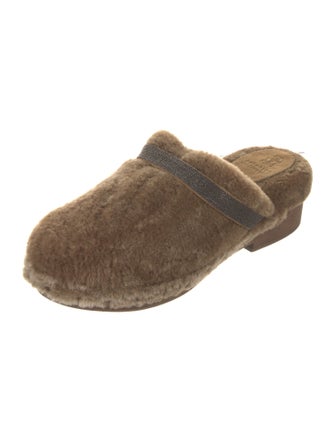 Brunello Cucinelli Monili Shearling Mules