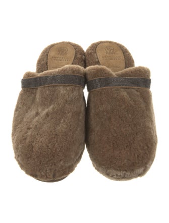 Brunello Cucinelli Monili Shearling Mules