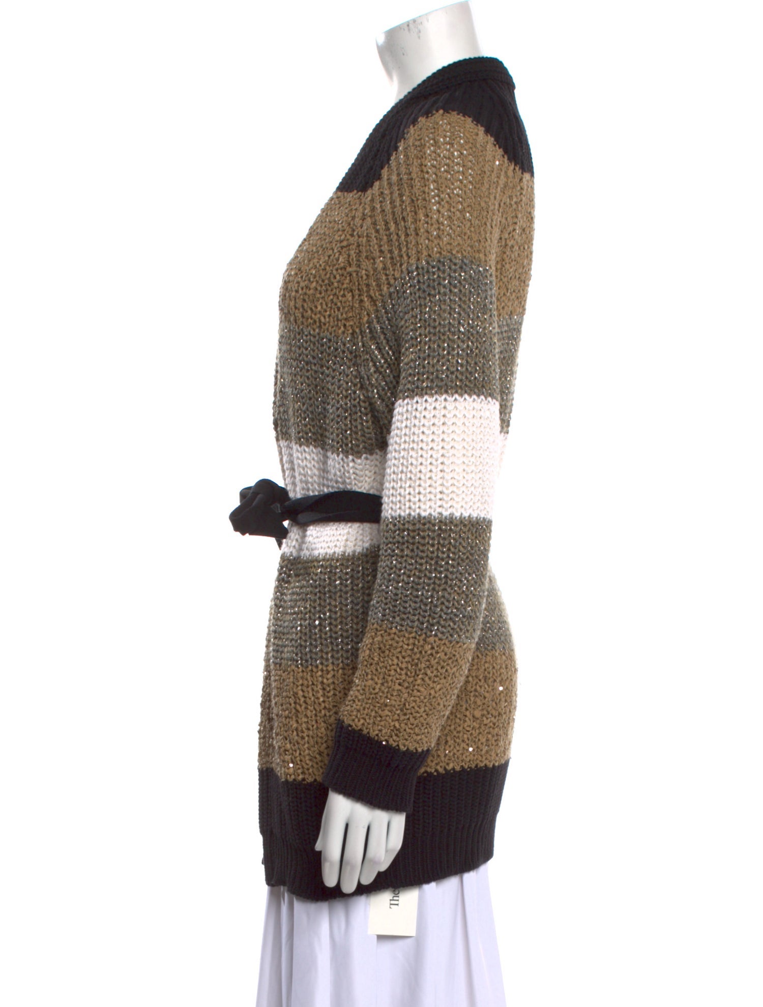 Brunello Cucinelli Striped V-Neck Sweater