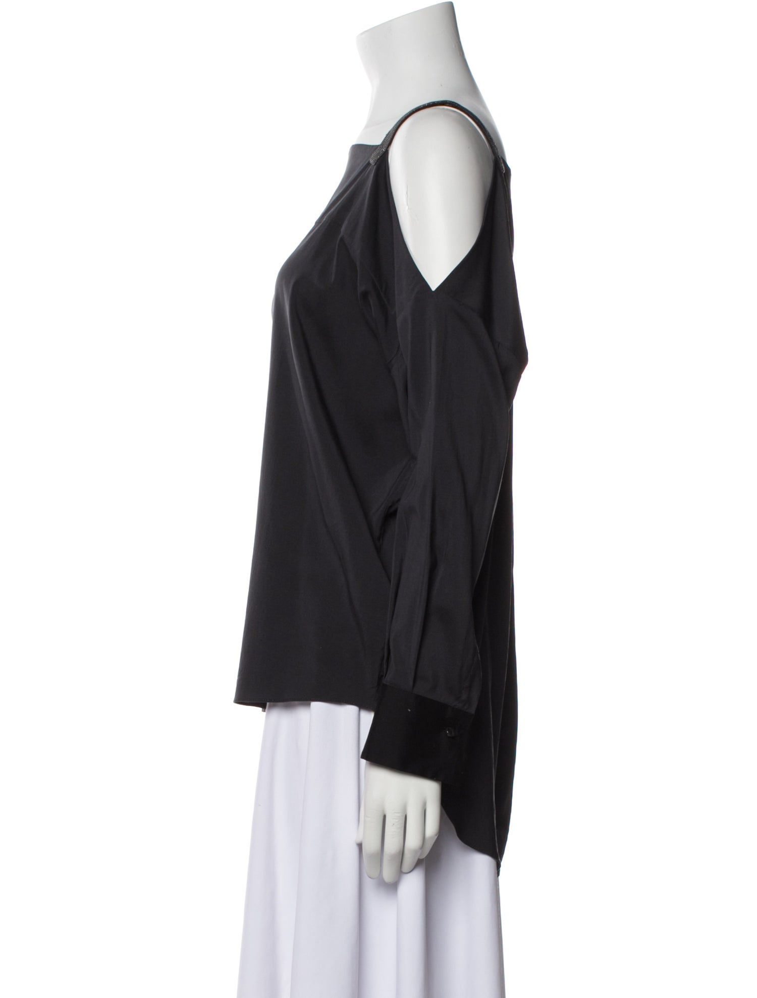 Brunello Cucinelli Silk Square Neckline Blouse