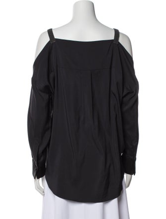 Brunello Cucinelli Silk Square Neckline Blouse