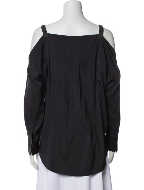 Brunello Cucinelli Silk Square Neckline Blouse