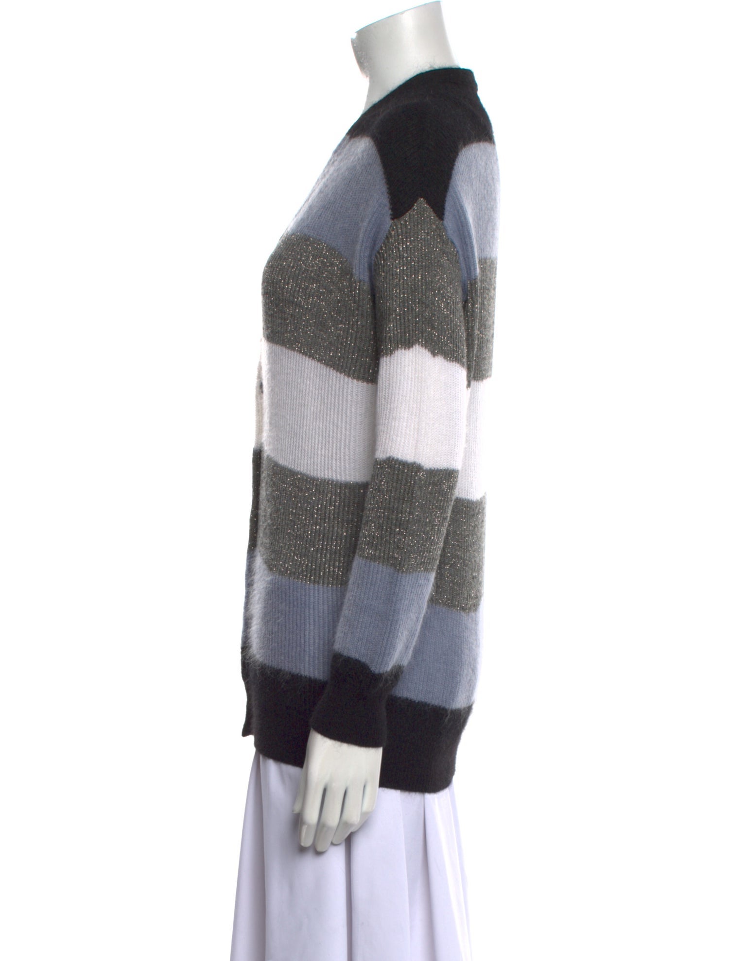 Brunello Cucinelli Striped V-Neck Sweater