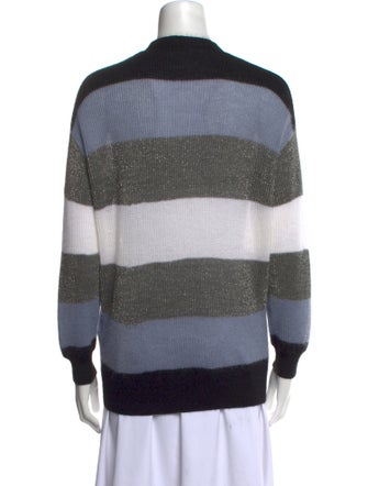 Brunello Cucinelli Striped V-Neck Sweater