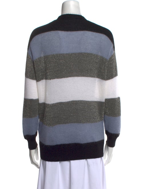 Brunello Cucinelli Striped V-Neck Sweater