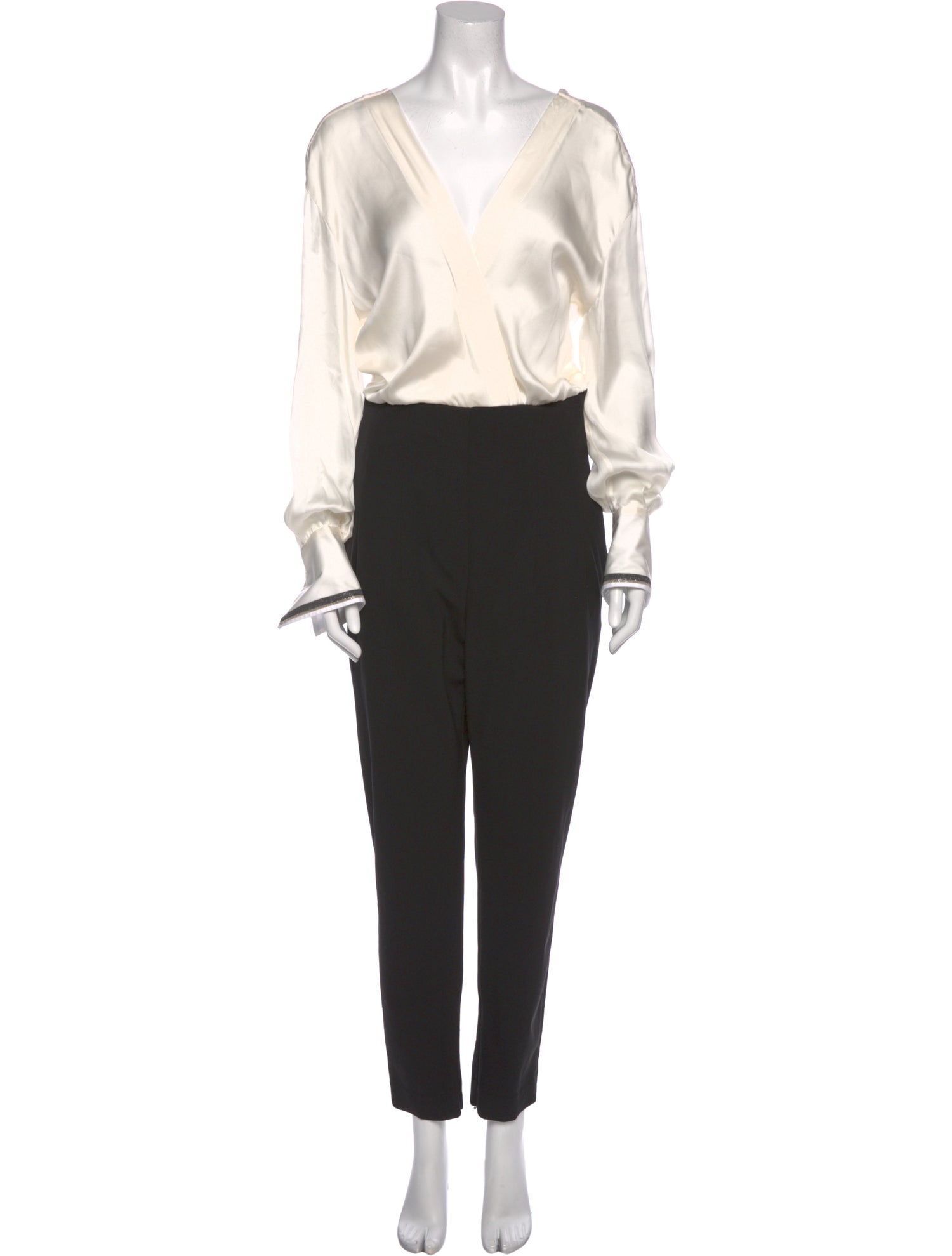 Brunello Cucinelli Virgin Wool Plunge Neckline Jumpsuit w/ Tags