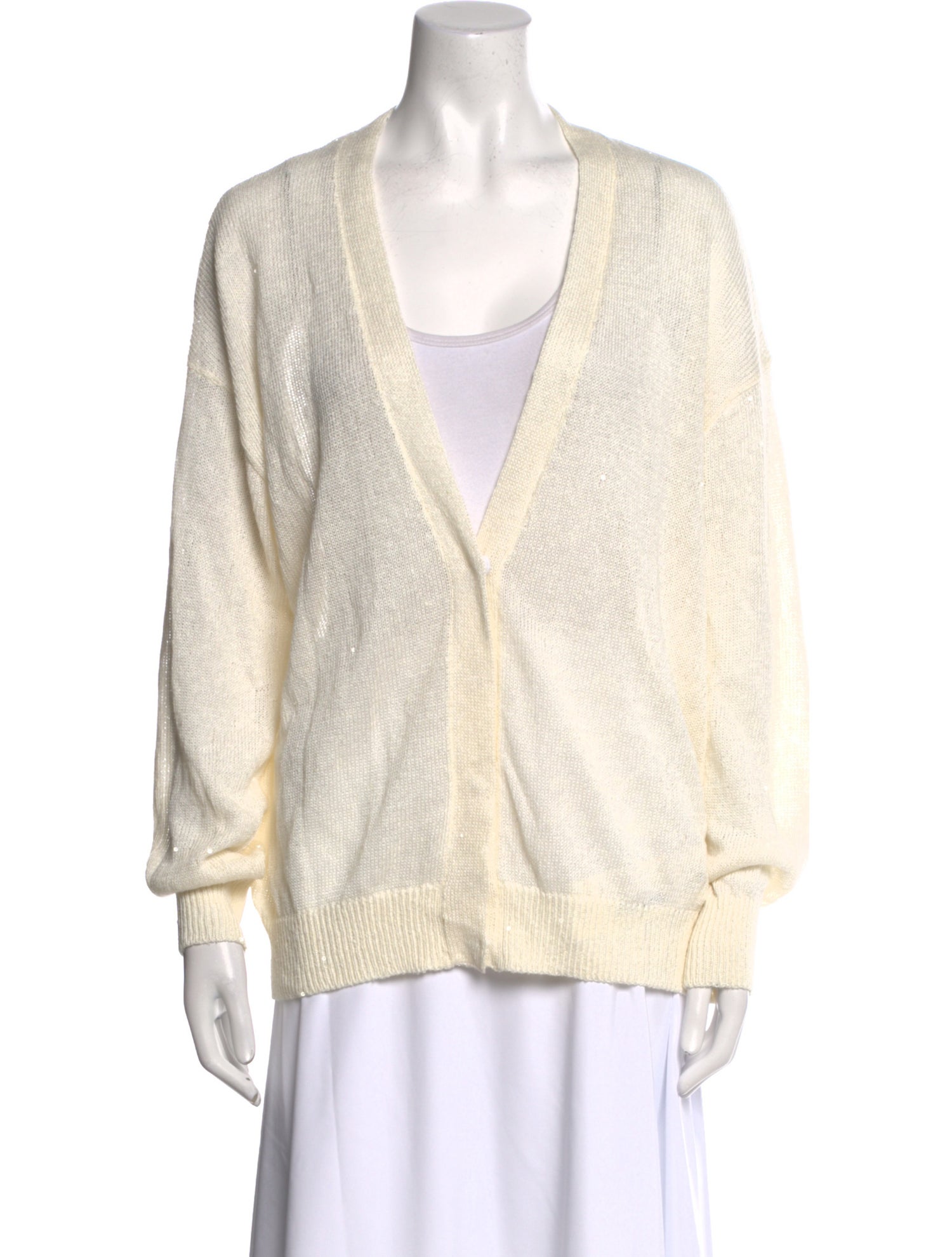 Brunello Cucinelli Linen V-Neck Sweater