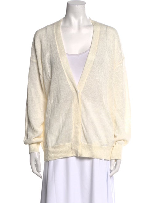 Brunello Cucinelli Linen V-Neck Sweater