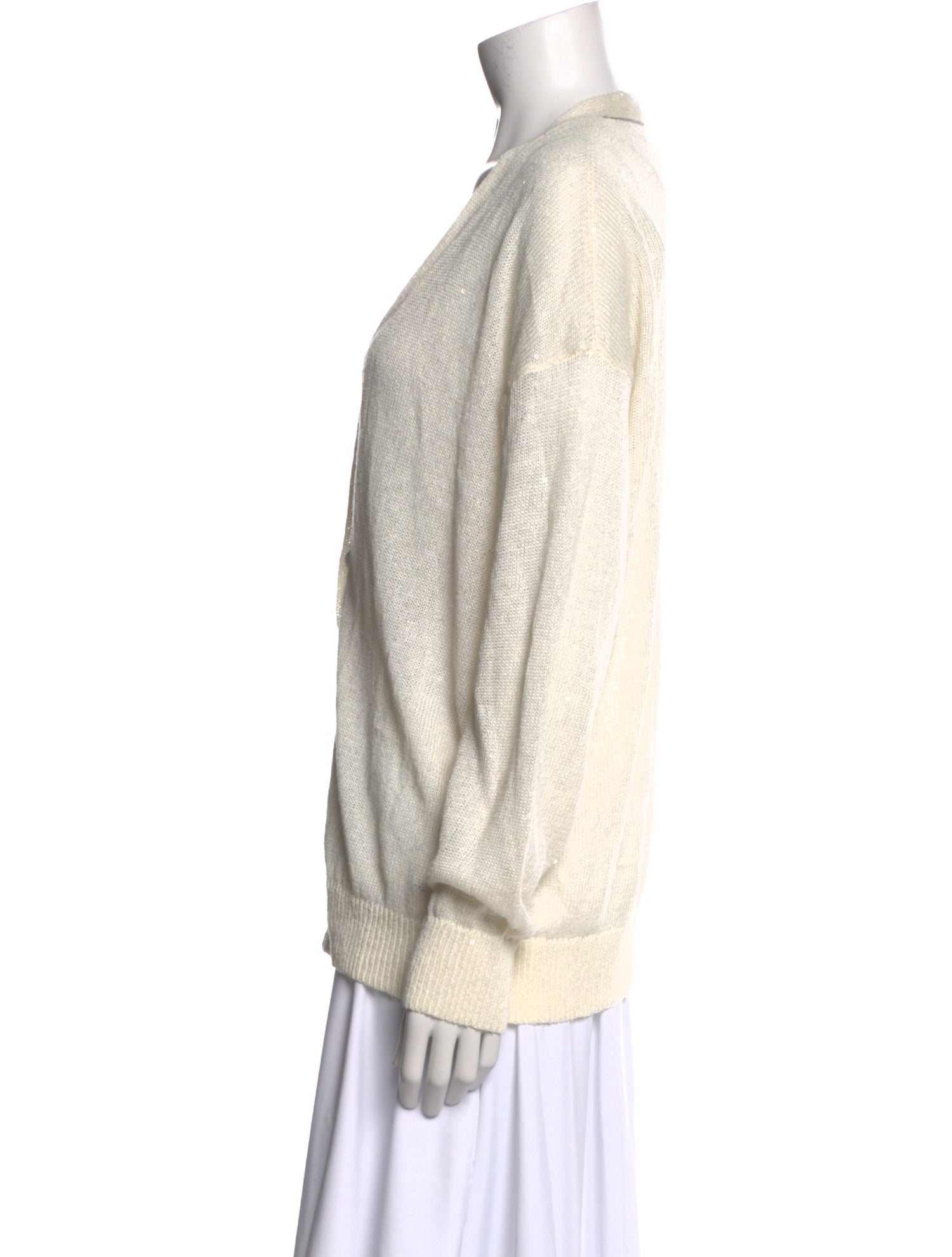 Brunello Cucinelli Linen V-Neck Sweater