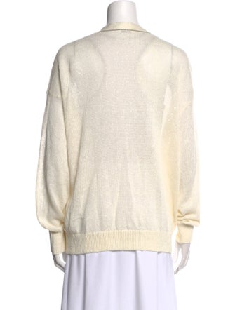 Brunello Cucinelli Linen V-Neck Sweater