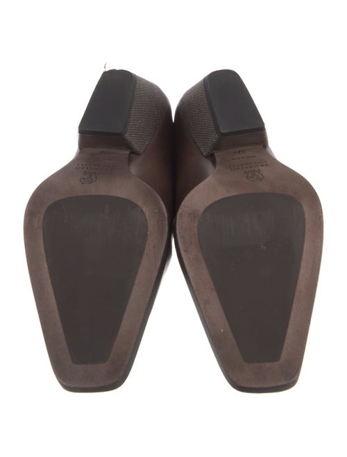 Brunello Cucinelli Leather Chain-Link Accents Western Boots