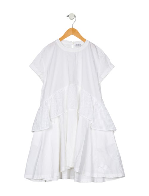 Brunello Cucinelli Girls' Casual Short Sleeve Dress
