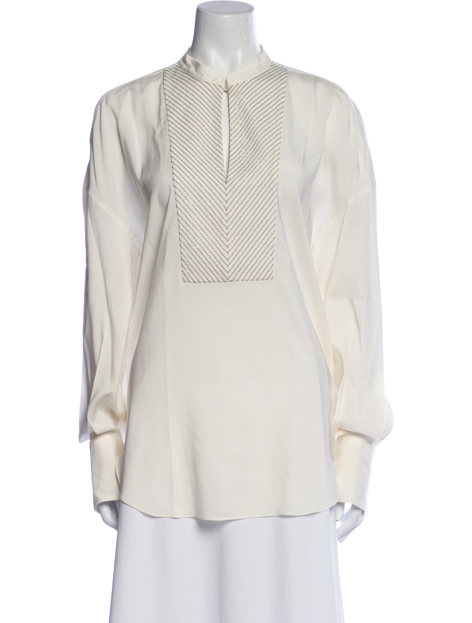 Brunello Cucinelli Silk Mock Neck Tunic