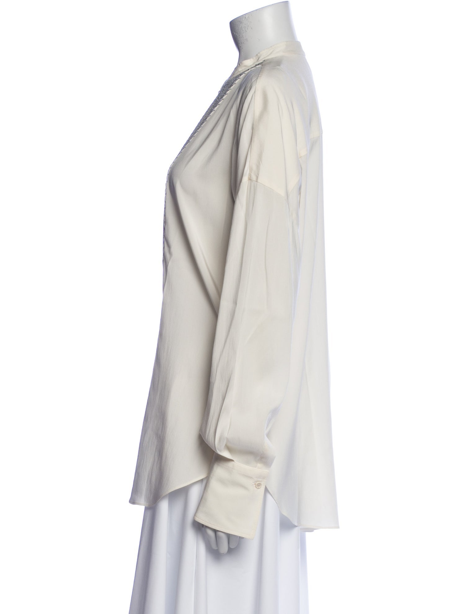 Brunello Cucinelli Silk Mock Neck Tunic