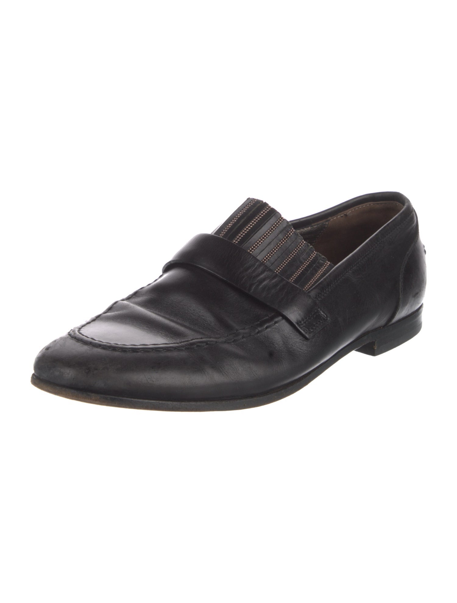 Brunello Cucinelli Monili Leather Loafers
