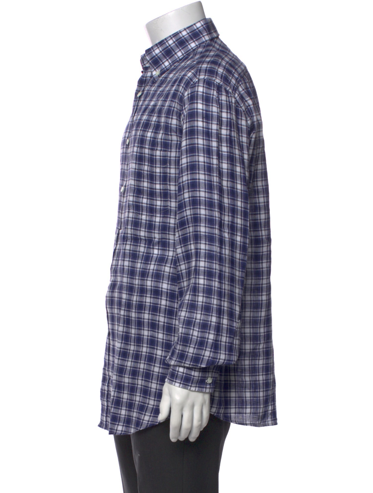 Brunello Cucinelli Linen Plaid Print Shirt