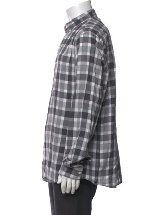 Brunello Cucinelli Plaid Print Long Sleeve Shirt