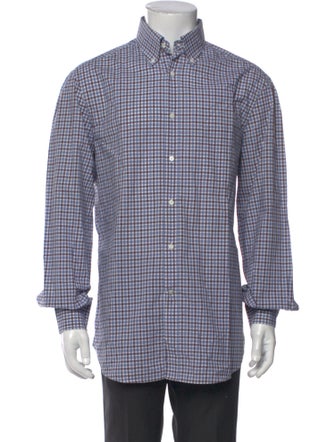 Brunello Cucinelli Plaid Print Long Sleeve Shirt
