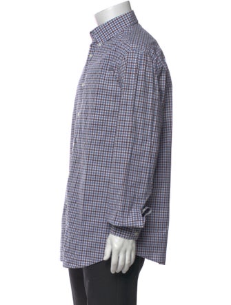 Brunello Cucinelli Plaid Print Long Sleeve Shirt