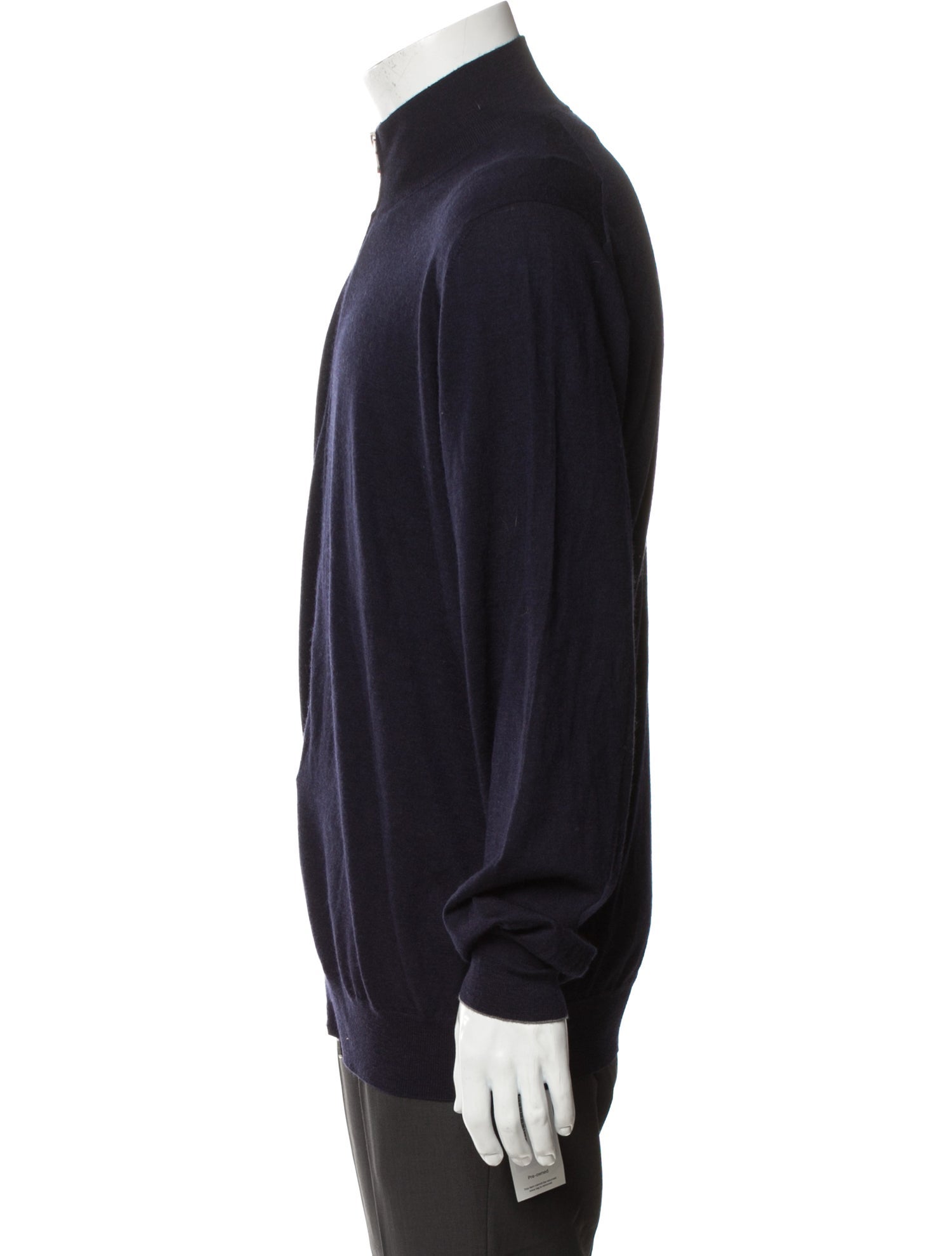 Brunello Cucinelli Virgin Wool Mock Neck Cardigan