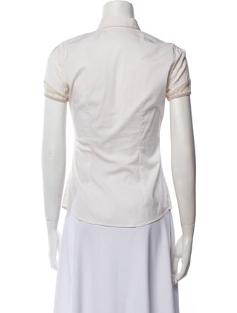 Brunello Cucinelli Short Sleeve Button-Up Top