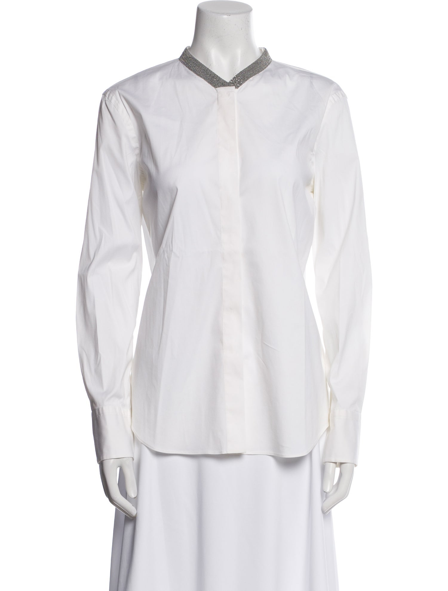 Brunello Cucinelli Long Sleeve Button-Up Top