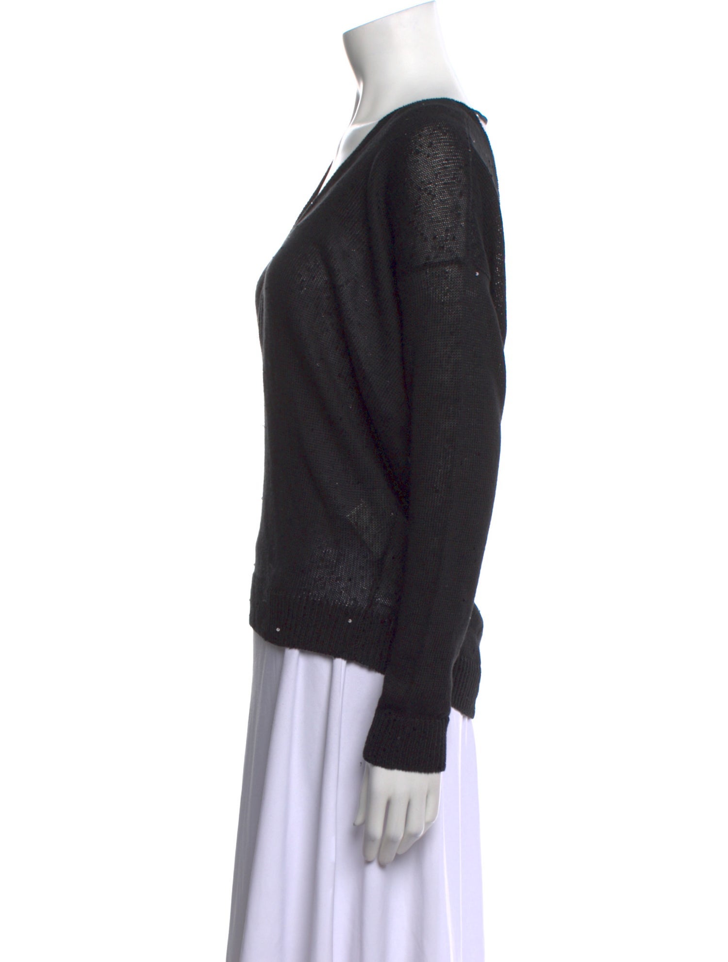 Brunello Cucinelli Linen V-Neck Sweater